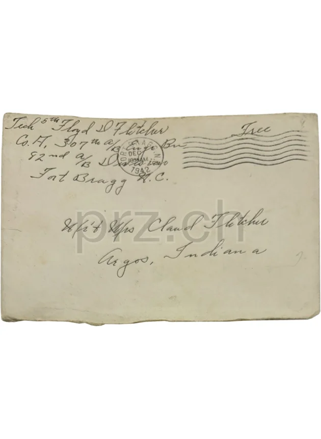 D-Day Arm Flag – Sgt. Floyd D. Fletcher, 82nd Airborne Division, Ansicht 17 D-Day Arm Flag – Sgt. Floyd D. Fletcher, 82nd Airborne Division, Modell Airborne «CL», Jahr 1943 - 44, Ansicht 17