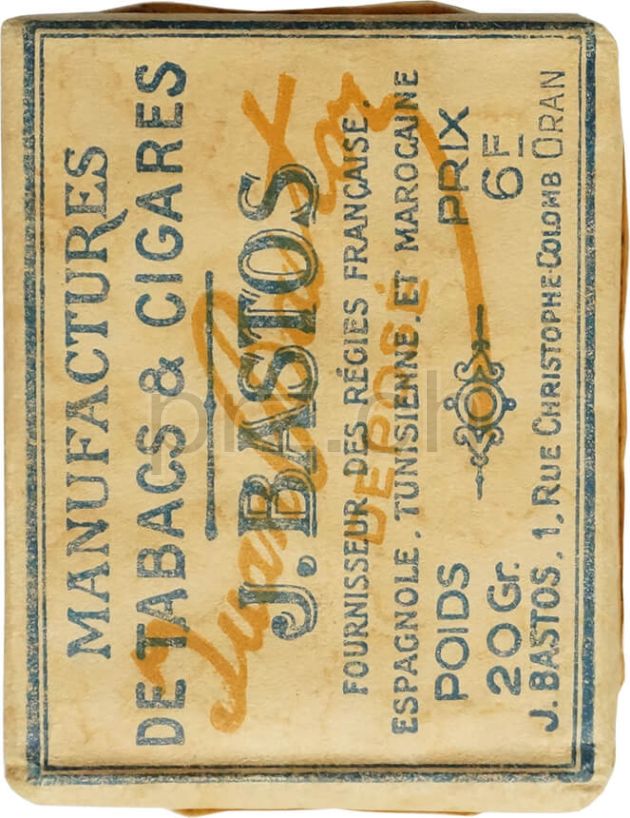 Vorderseite von Bastos – Oran Algeria Pre WWII, Modell Privé, Jahr 1930 - 40, Bild 2