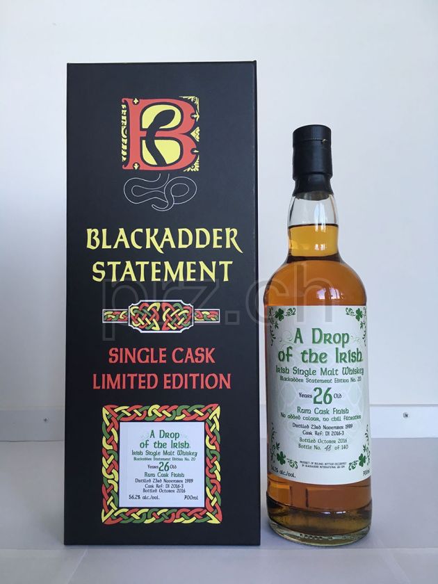 Flasche von A Drop of the Irisch 26 Jahre, abgefüllt 2016, Bild 1