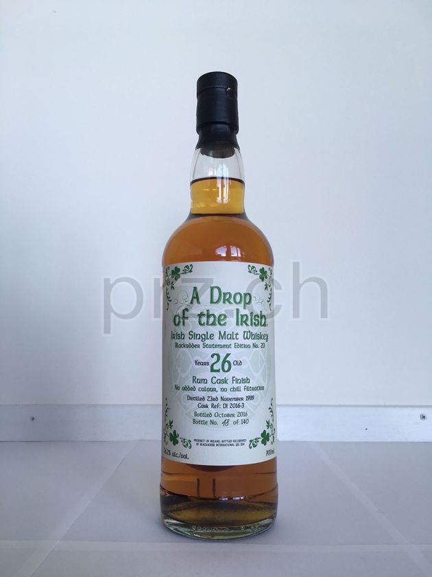 Flasche von A Drop of the Irisch 26 Jahre, abgefüllt 2016, Bild 2