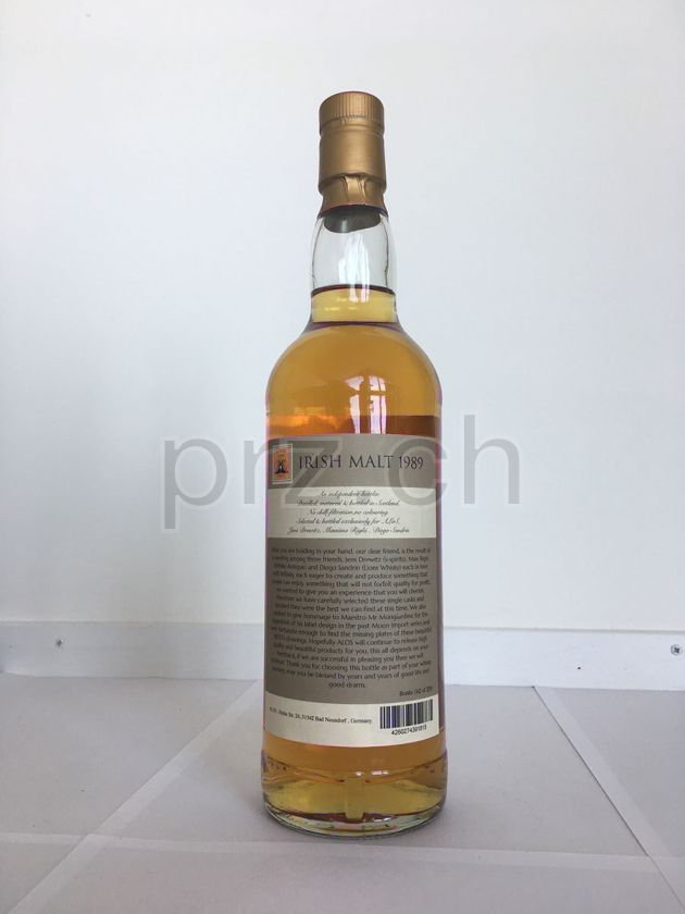 Flasche von Irish Single Malt Alos Butterflies Series 28 Jahre, abgefüllt 2017, Bild 3