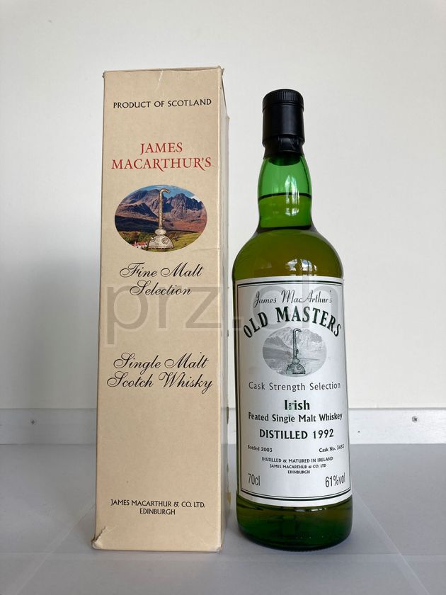 Flasche von James MacArthurs Irish Peated Single Malt Whiskey 11 Jahre, abgefüllt 2003, Bild 1