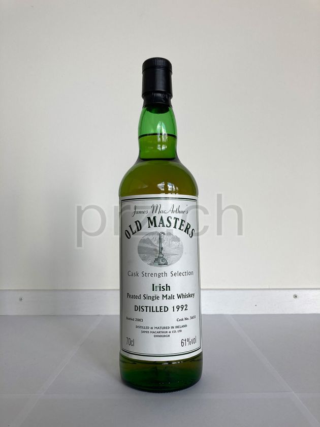 Flasche von James MacArthurs Irish Peated Single Malt Whiskey 11 Jahre, abgefüllt 2003, Bild 2