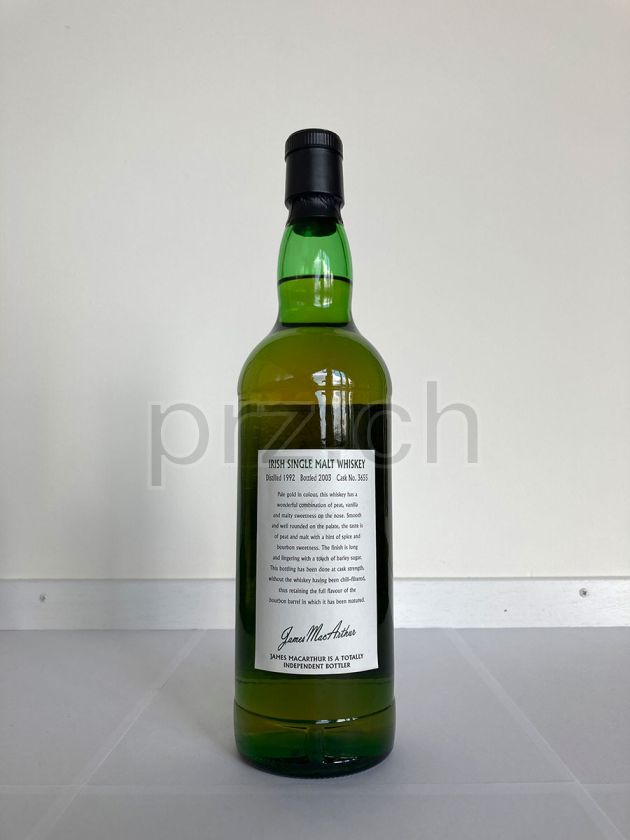 Flasche von James MacArthurs Irish Peated Single Malt Whiskey 11 Jahre, abgefüllt 2003, Bild 3
