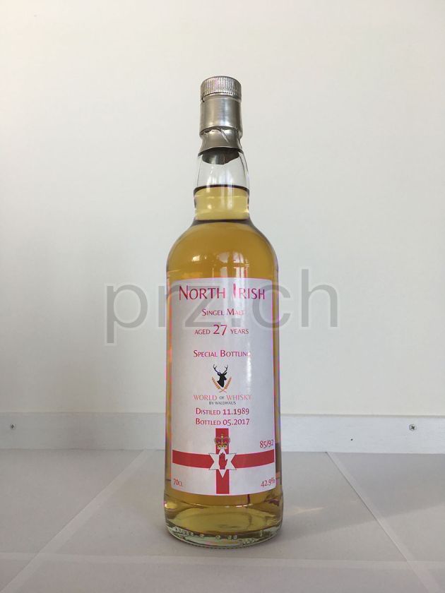 Flasche von Old Bushmills 27 Jahre, abgefüllt 2017, Bild 1