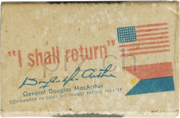 Vorderseite von Matches – WWII General Douglas MacArthur, Modell Armed Forces, Jahr 1943, Bild 2
