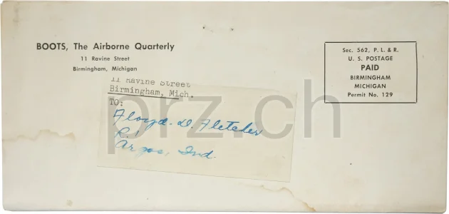 Vorderseite von D-Day Arm Flag – Sgt. Floyd D. Fletcher, 82nd Airborne Division, Modell Airborne «CL», Jahr 1943 - 44, Bild 9