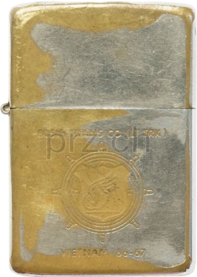 Vorderseite von 805th Trans Co – «Gearjammers», Modell chrome plated brushed, five barrel hinge, Jahr 1967, Bild 1